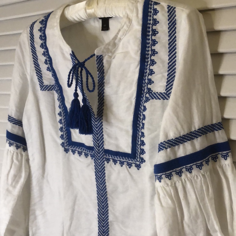 J Crew Popover shirt Santorini sz 00 - Picture 4 of 10